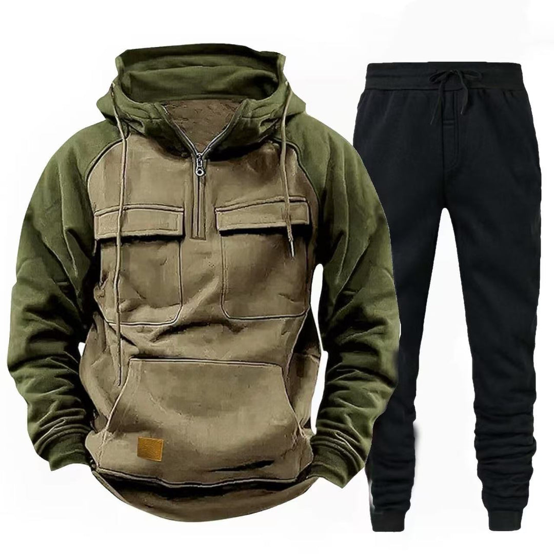 Herren funktionale Kapuzenjacke mit Reißverschluss und Jogginghose Echoarchiv