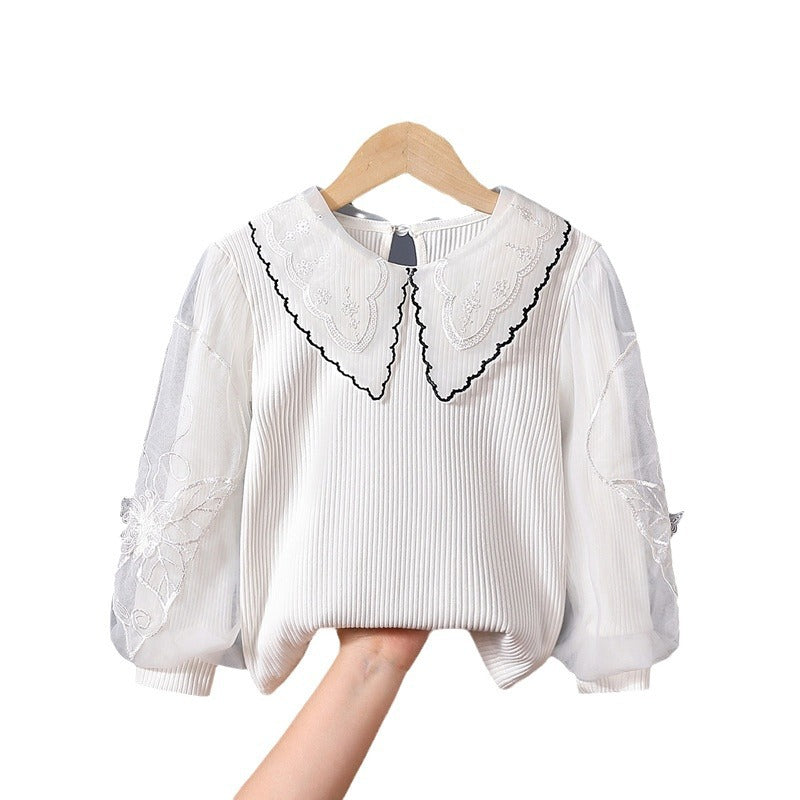 Damen gemütliches Sweatshirt mit transparenten Puffärmeln Echo Archiv