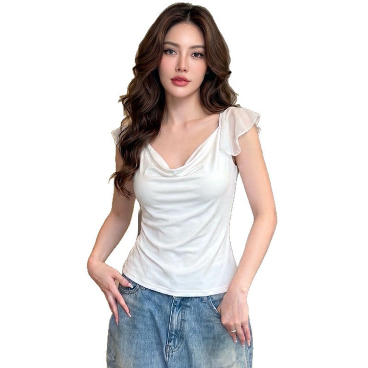 Damen Elegantes Top mit fließendem Chiffon-Detail Echo Archiv
