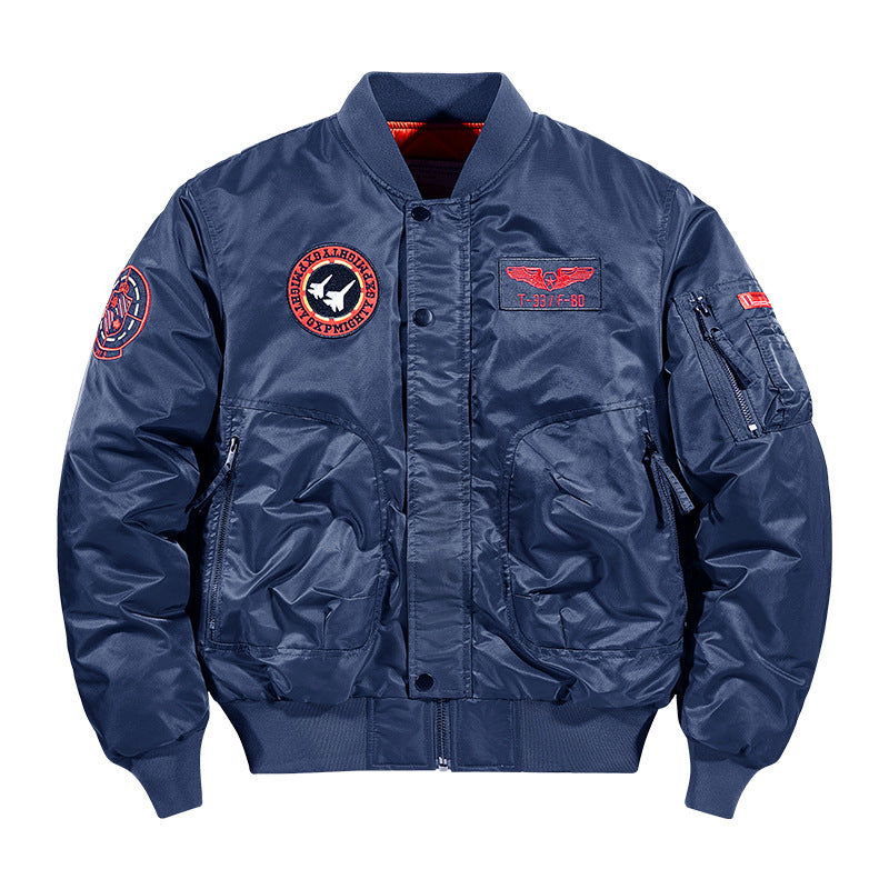 Herren  flugzeuginspiriertes Patch-Detail isolierte Pilot-Bomberjacke Echo Archiv