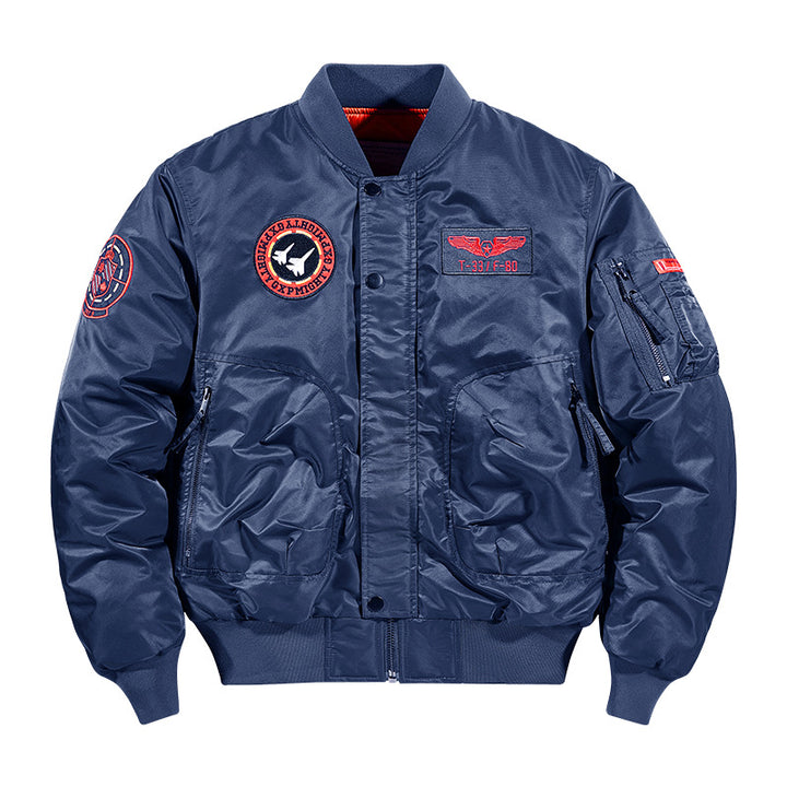Herren  flugzeuginspiriertes Patch-Detail isolierte Pilot-Bomberjacke Echo Archiv