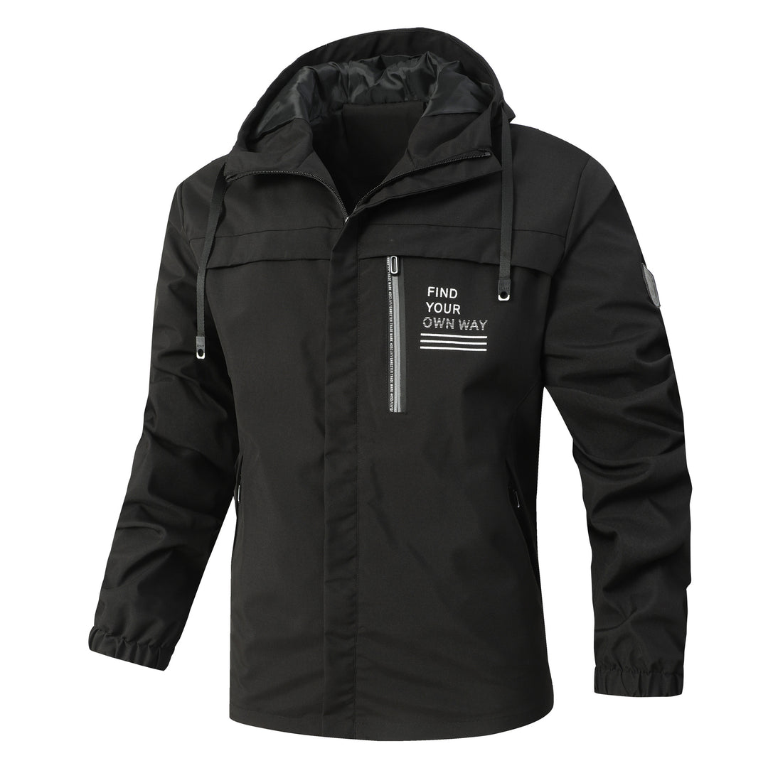 Herren leichte Jacke mit verstellbarem Kapuzenkragen Echoarchiv