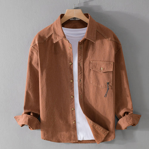 Herren Relaxed-Overshirt aus Baumwoll-Twill mit aufgesetzter Brusttasche Echoarchiv