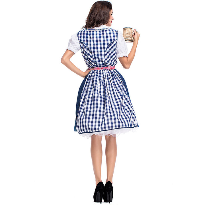 Damen nan traditionelles Trachten Dirndlkleid mit herzförmigem Ausschnitt, Schnürung und abnehmbarer Schürze Echo Archiv