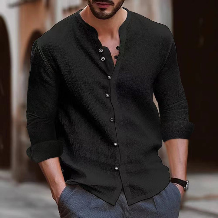Herren Elegantes Hemd mit Knopfleiste und strukturiertem Design Echoarchiv
