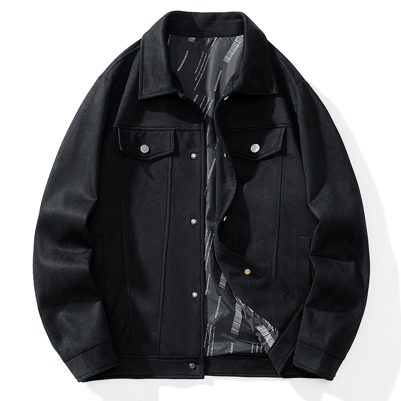 Herren Baumwollmix-Truckerjacke mit kontrastiertem Innenfutter und Pattentaschen – Taviero