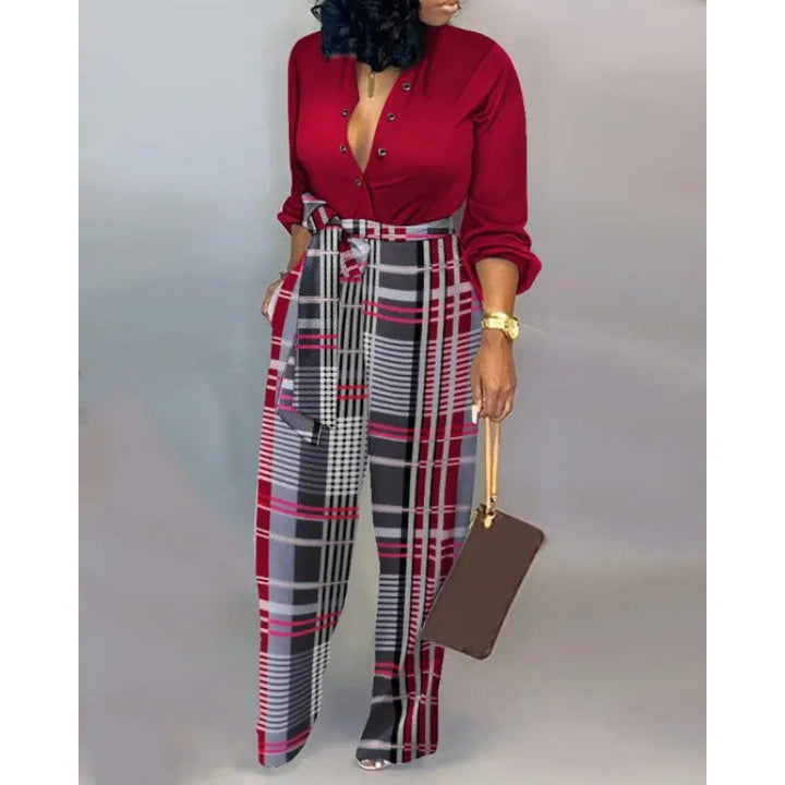 Damen Denim Jumpsuit mit modischem Patchwork-Design und praktischen Taschen Echoarchiv