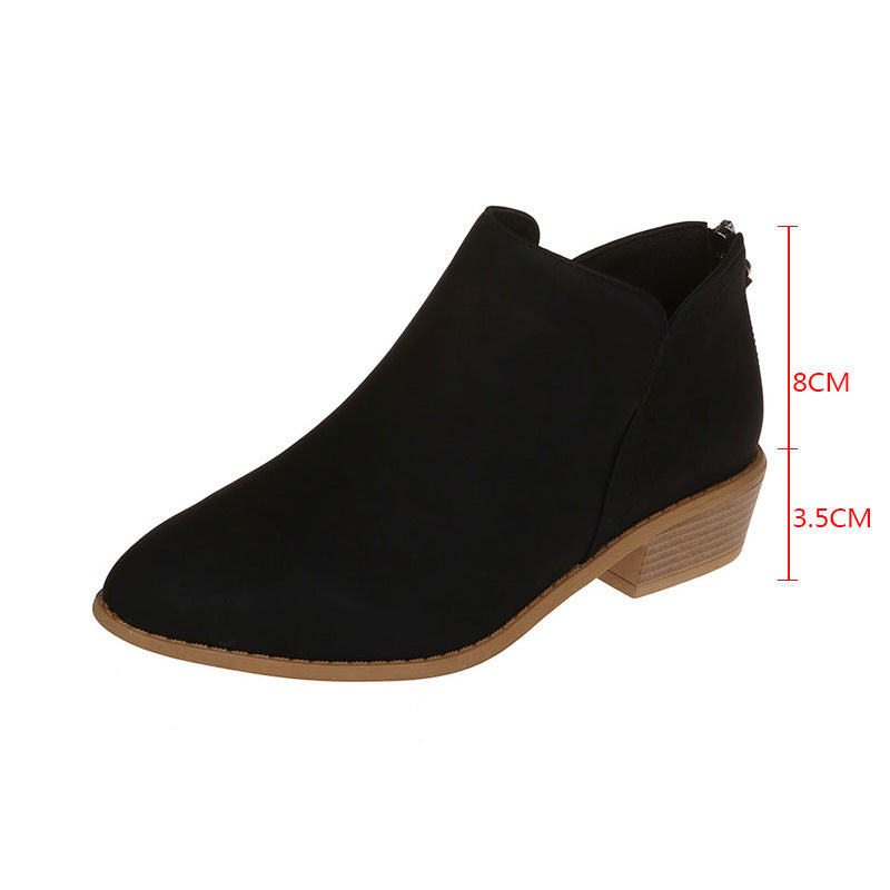 Damen Metallic-Ankleboots mit spitzer Kappe, Rückreißverschluss und niedrigem Blockabsatz Echoarchiv