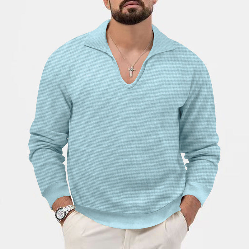 Herren modischer V-Ausschnitt Pullover mit strukturiertem Design Echoarchiv