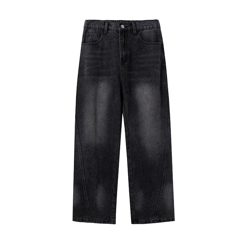 Damen Weite Cropped-Jeanshose mit hoher Taille und markanten Nahtdetails Echo Archiv