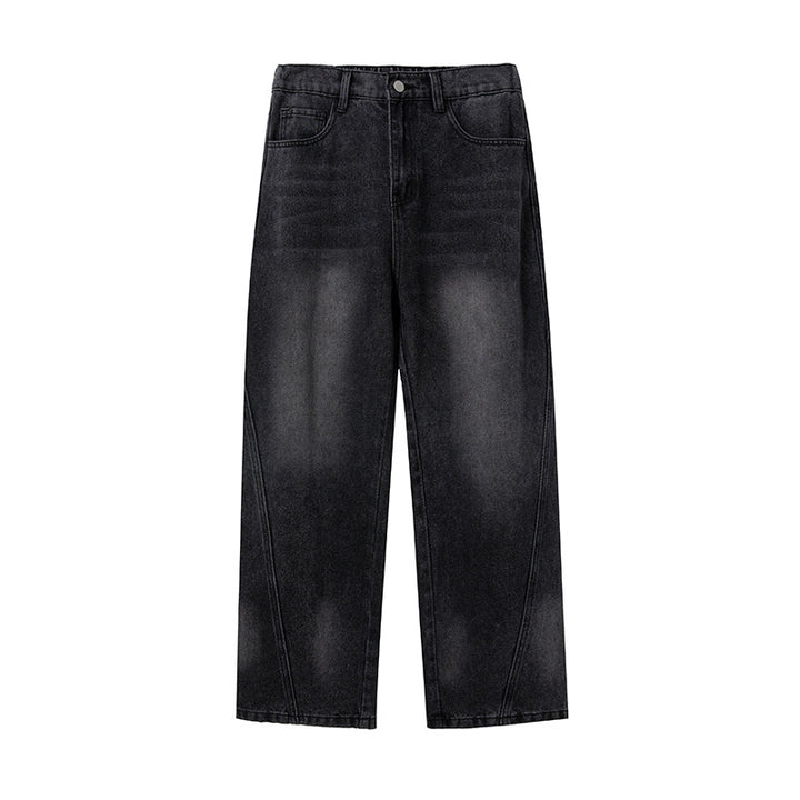 Damen Weite Cropped-Jeanshose mit hoher Taille und markanten Nahtdetails Echo Archiv
