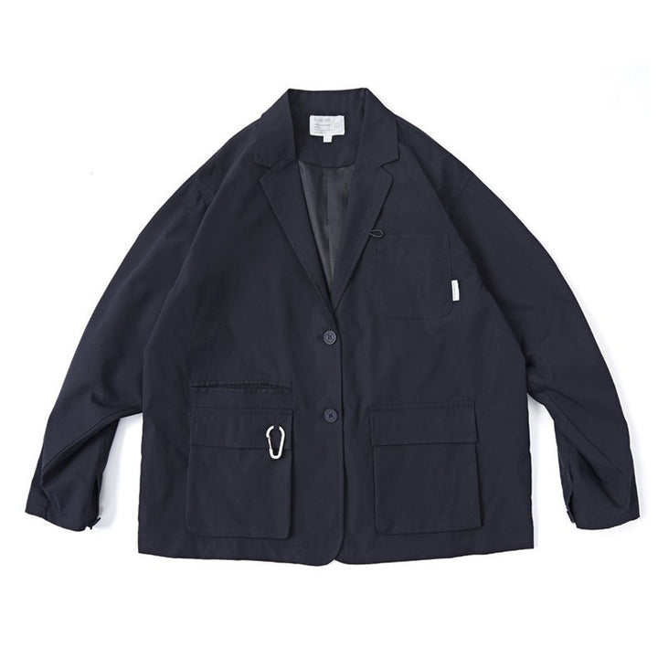 Unisex Weit geschnittener Utility-Blazer mit Multifunktionstaschen Echo Archiv