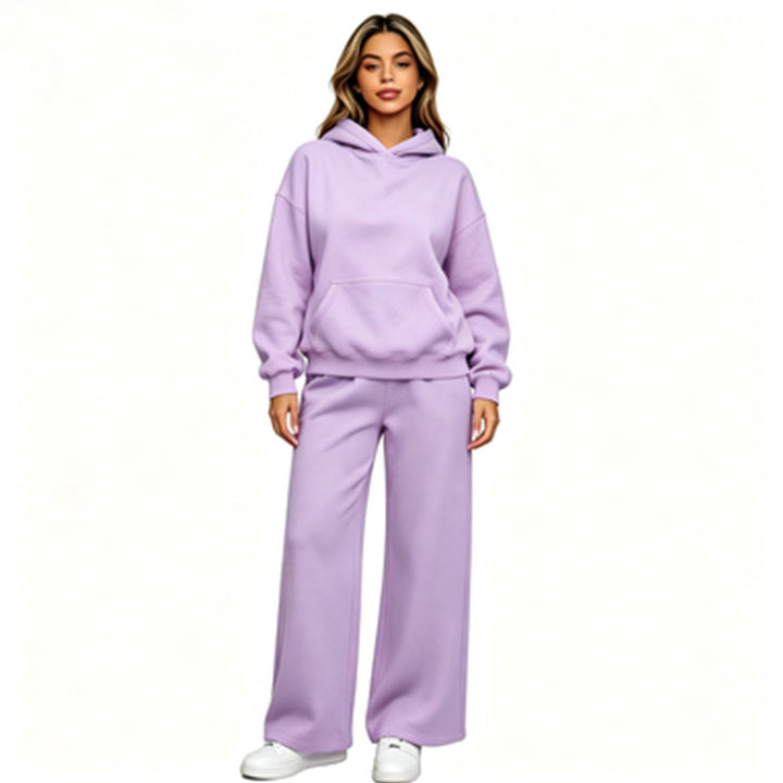 Damen Lässiger Kapuzenpullover mit weiten Hosen Echoarchiv