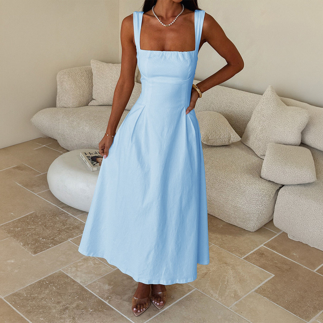 Damen Maxi-Kleid mit schulterfreiem Design und eleganten Rüschendetails Echo Archiv