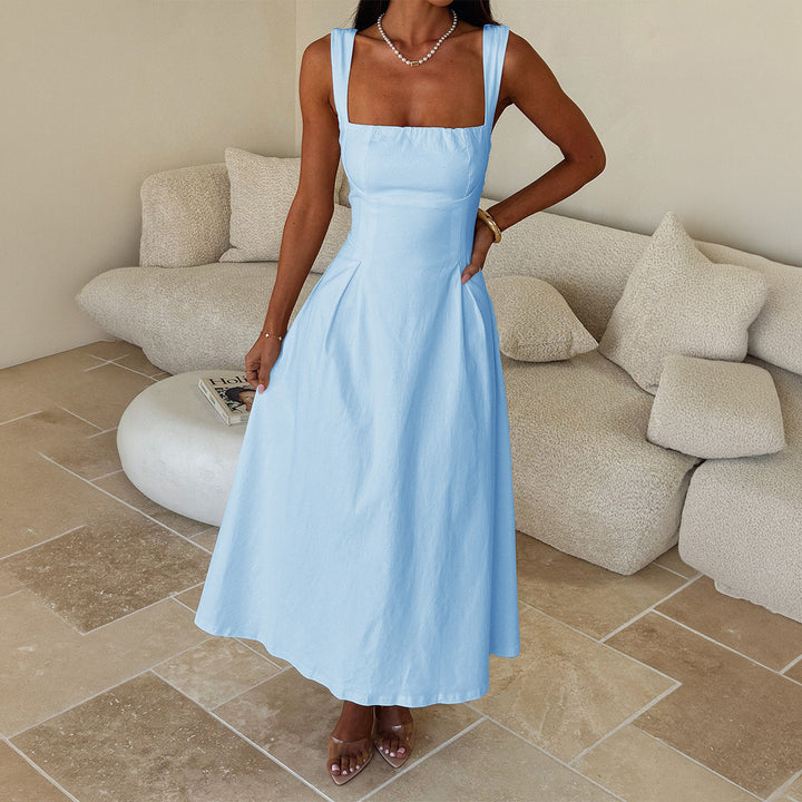 Damen Maxi-Kleid mit schulterfreiem Design und eleganten Rüschendetails Echo Archiv