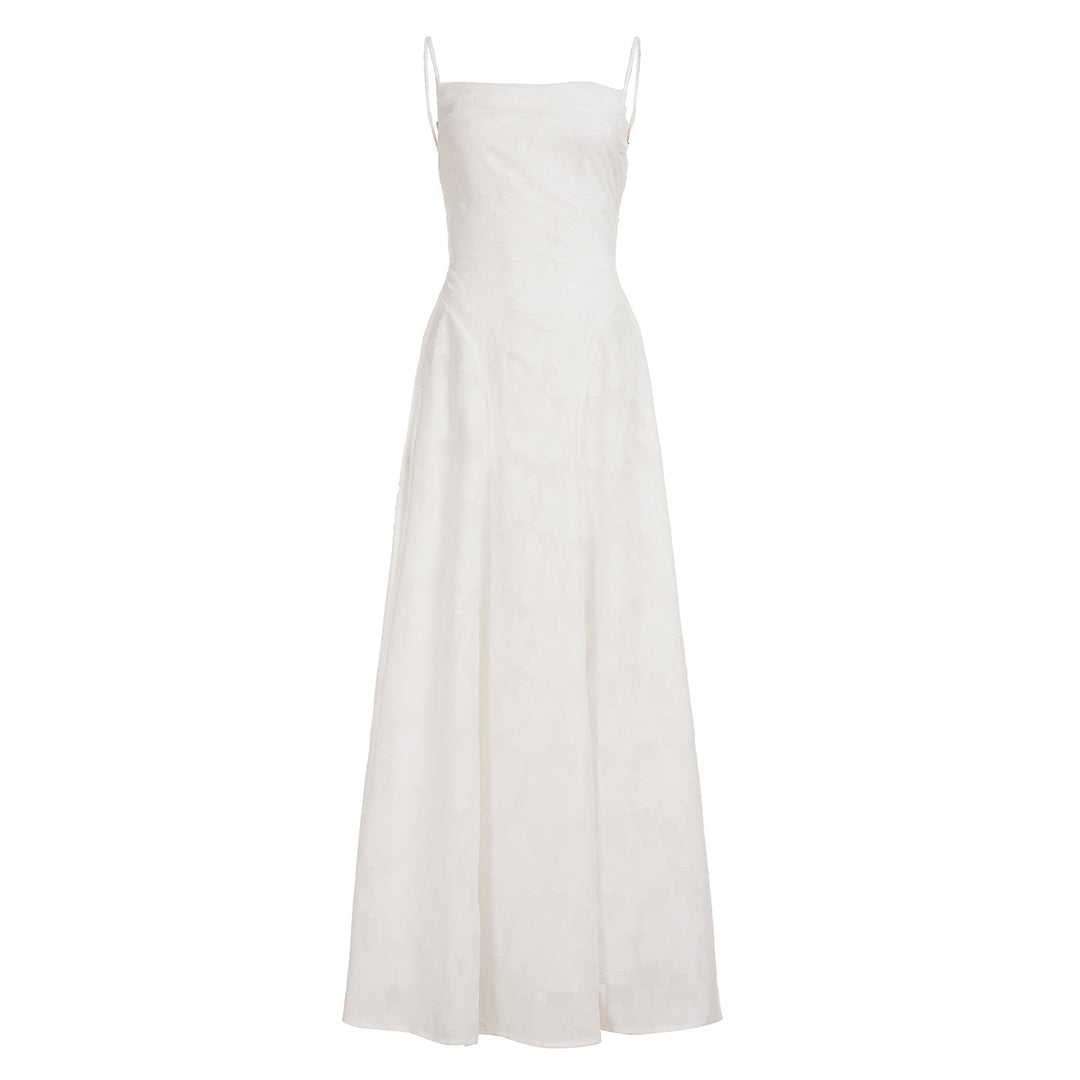 Damen elegantes Maxikleid mit zartem floralem Muster und Spaghetti-Trägern Echo Archiv