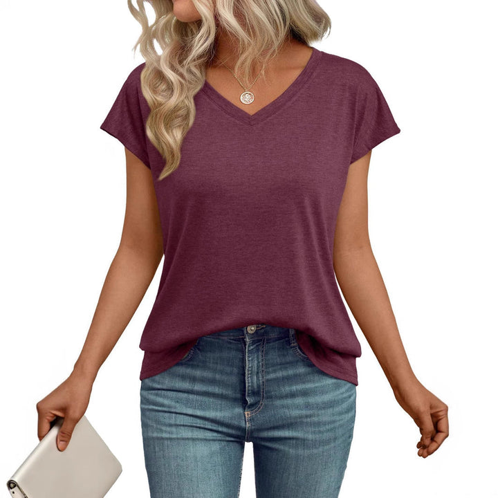 Damen V-Ausschnitt T-Shirt aus leichtem Material mit luftiger Passform Echoarchiv