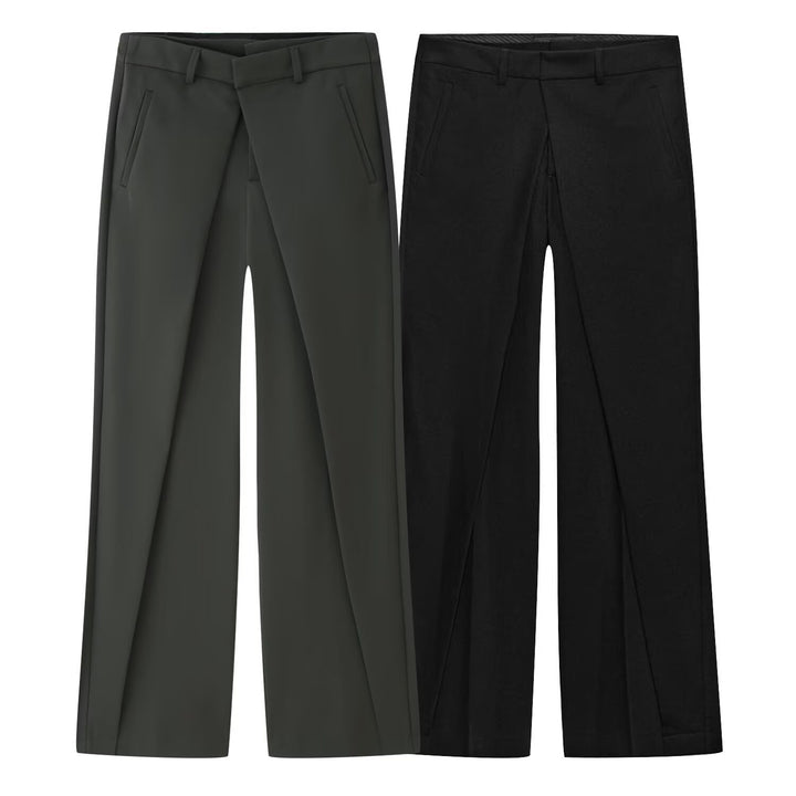Damen Weit geschnittene Highwaist-Hose mit Vordernaht und langen Beinschlitzen Echo Archiv