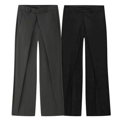 Damen Weit geschnittene Highwaist-Hose mit Vordernaht und langen Beinschlitzen Echo Archiv