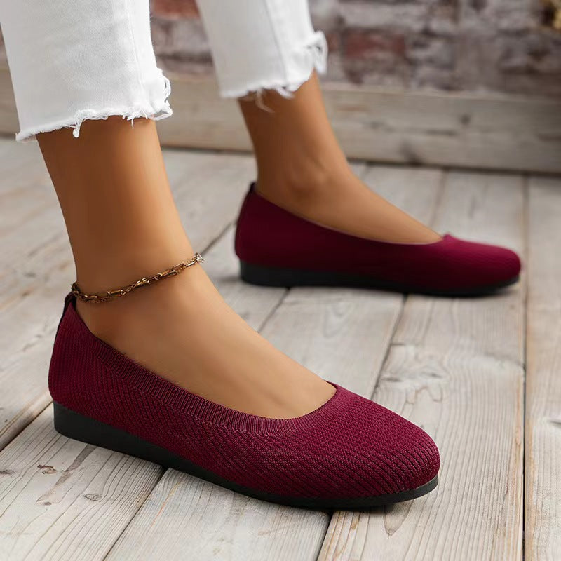 Damen bequeme Ballerinas aus elastischem Gewebe mit formschöner Sohle Echoarchiv