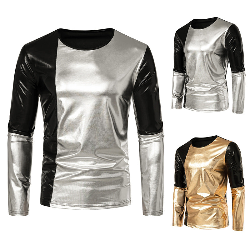 Herren Modisches Metallic Langarmshirt mit eleganten Kontrasten Echoarchiv