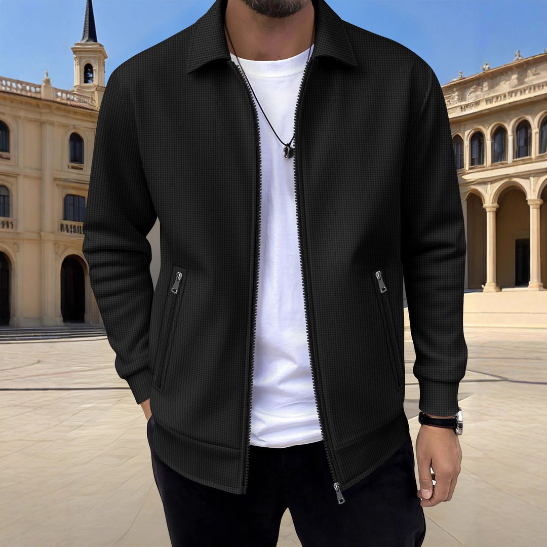 Herren moderne Freizeitjacke mit strukturiertem Design und praktischen Reißverschlusstaschen Echoarchiv