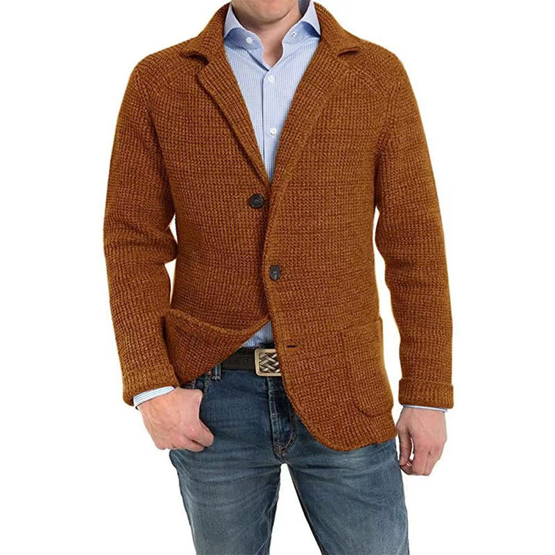 Herren Strukturstrick Sakko-Blazer mit aufgesetzten Taschen Echo Archiv