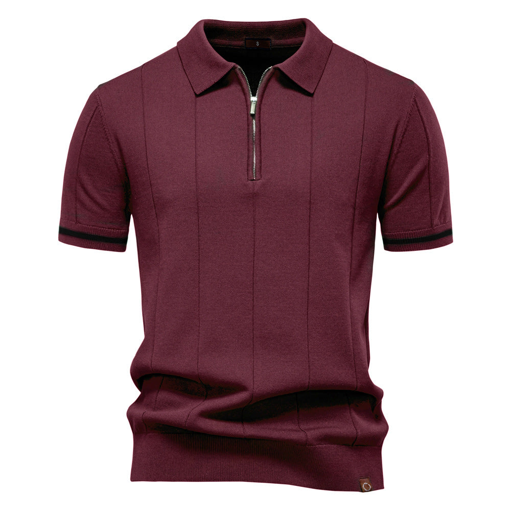 Herren Polohemd mit kurzer Knopfleiste und strukturiertem Design Echoarchiv