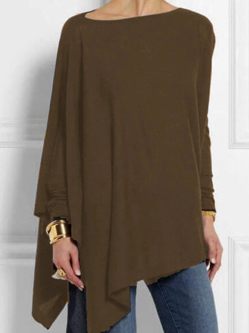 Damen nan drapierte Oversize-Tunika mit schrägem Zipfelsaum und weiten Fledermausärmeln Echo Archiv