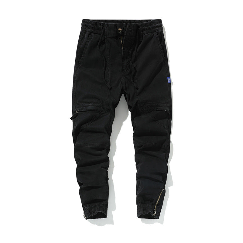 Herren Funktionale Cargo-Joggerhose mit Knieabnähern, Reißverschluss-Knöchel und Elastikbund Echo Archiv