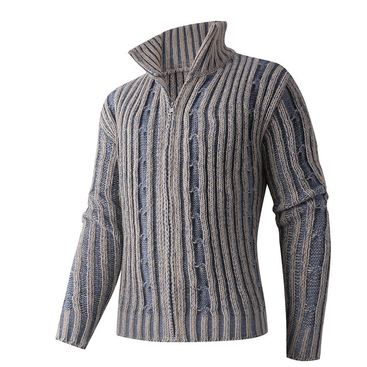 Herren gestreifter Strickpullover Echoarchiv