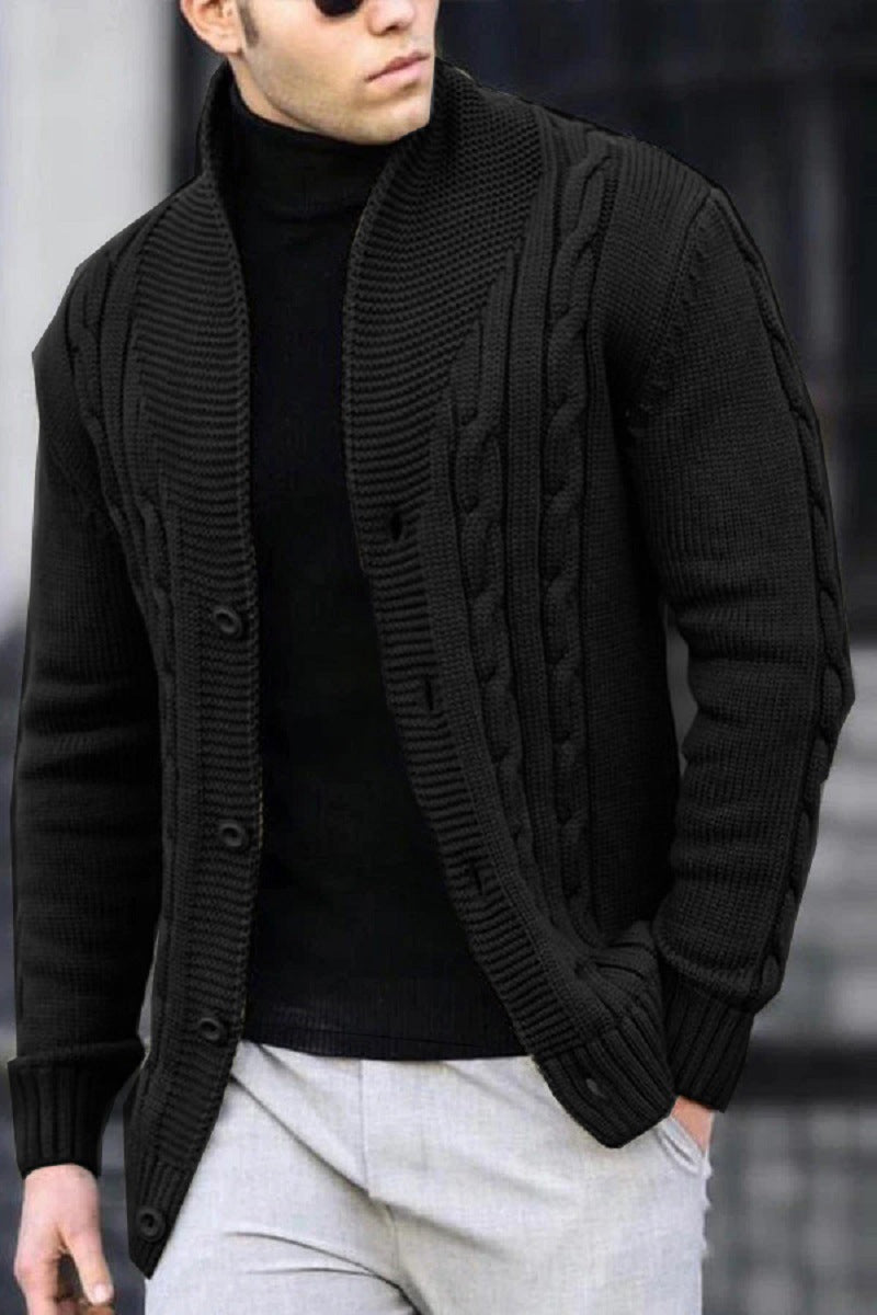 Herren Strickjacke mit Kabelmuster und Schalkragen Echoarchiv