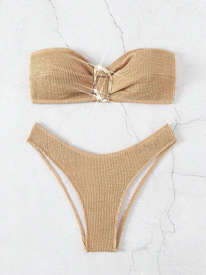 Damen Bandeau-Bikini mit modischem Knotendesign und elegantem Ringdetail Echo Archiv