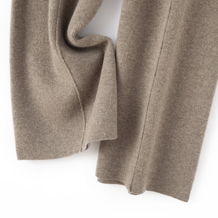 Damen Weiche Strickhose mit weitem Bein, Tunnelzugbund und dekorativer Mittelnaht Echoarchiv