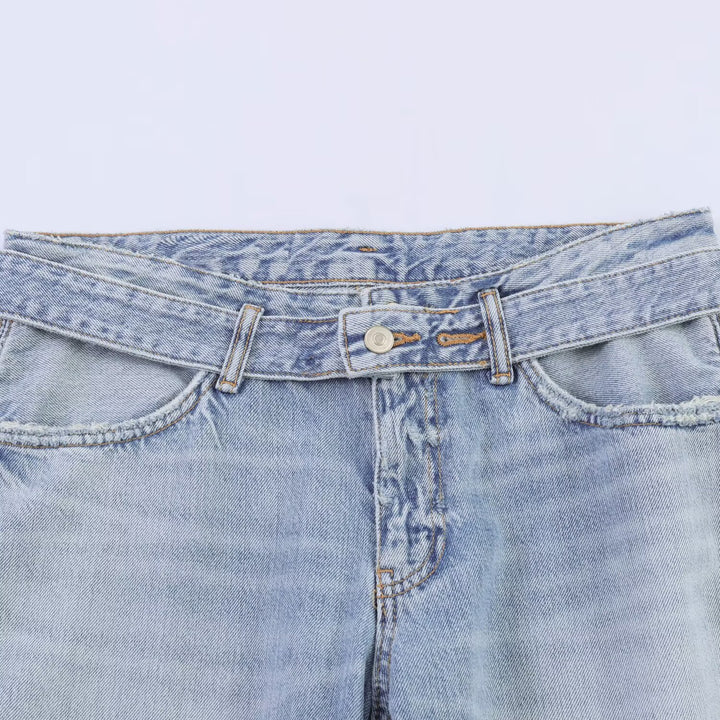 Damen weite Jeans im modernen Schnitt mit hohen Seitenöffnungen Echo Archiv