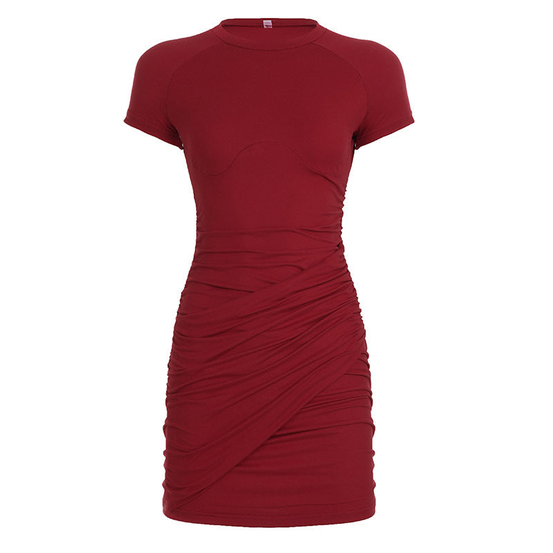 Damen Wickelkleid mit asymmetrischem Saum und elegantem Rüschendesign Echo Archiv