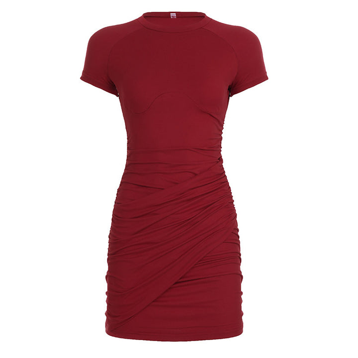 Damen Wickelkleid mit asymmetrischem Saum und elegantem Rüschendesign Echo Archiv