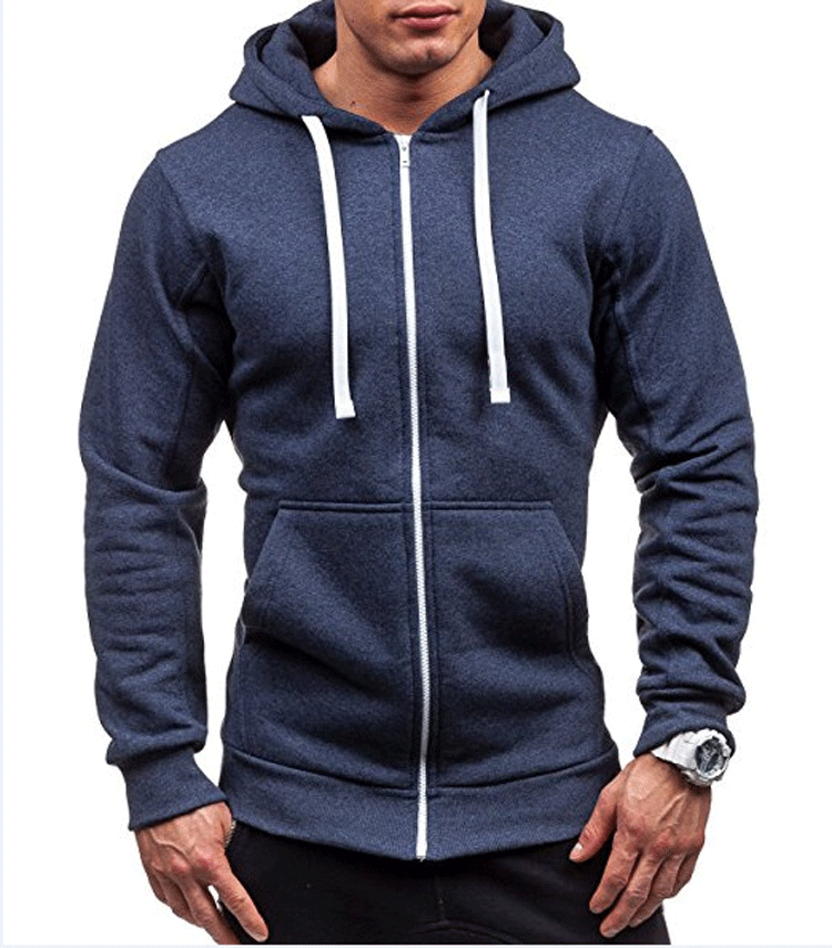 Herren Zip-Hoodie mit seitlichen Taschen und regulierbarem Bund Echoarchiv
