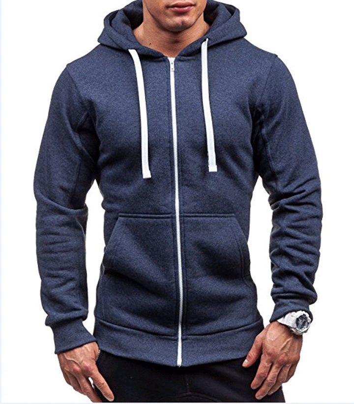 Herren Zip-Hoodie mit seitlichen Taschen und regulierbarem Bund Echoarchiv