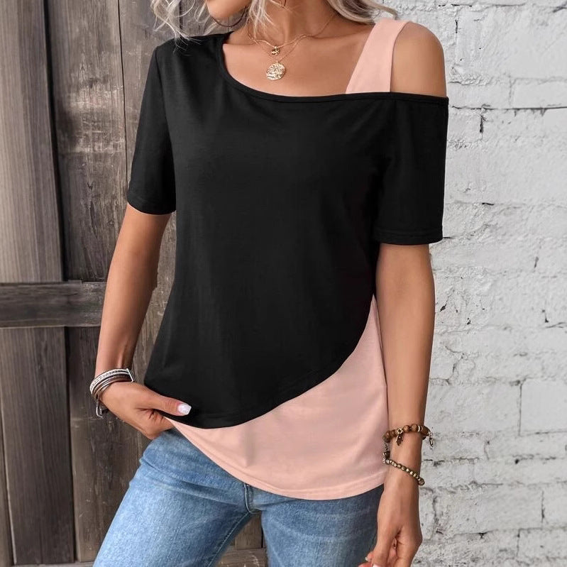 Damen Modisches T-Shirt mit asymmetrischem Design Echo Archiv