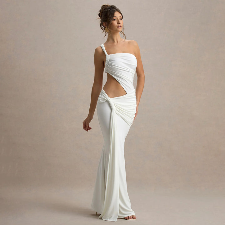 Damen Elegantes Wickelkleid mit asymmetrischem Schnitt und raffiniertem Cut-Out Echo Archiv
