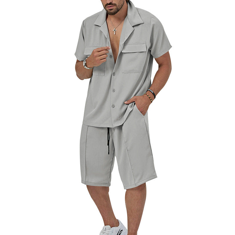 Herren lässiges Kurzarmhemd und Bermuda-Shorts Set Echoarchiv