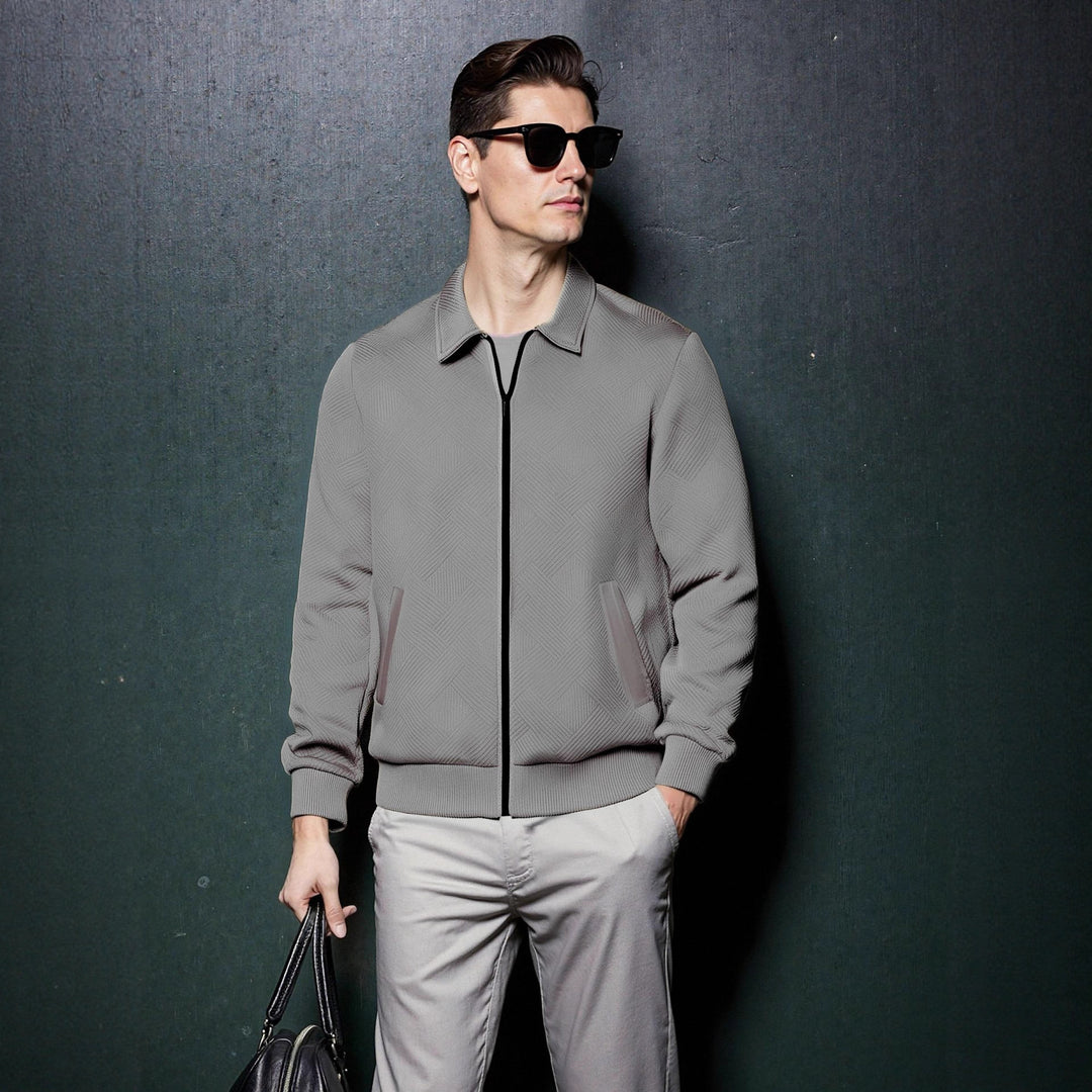 Herren sportliche Jacke mit strukturiertem Design und modernem Kragen Echoarchiv