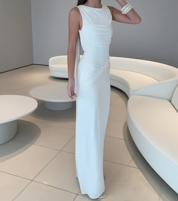 Damen Elegantes Maxi-Kleid mit raffinierter Drapierung und asymmetrischem Schnitt Echo Archiv