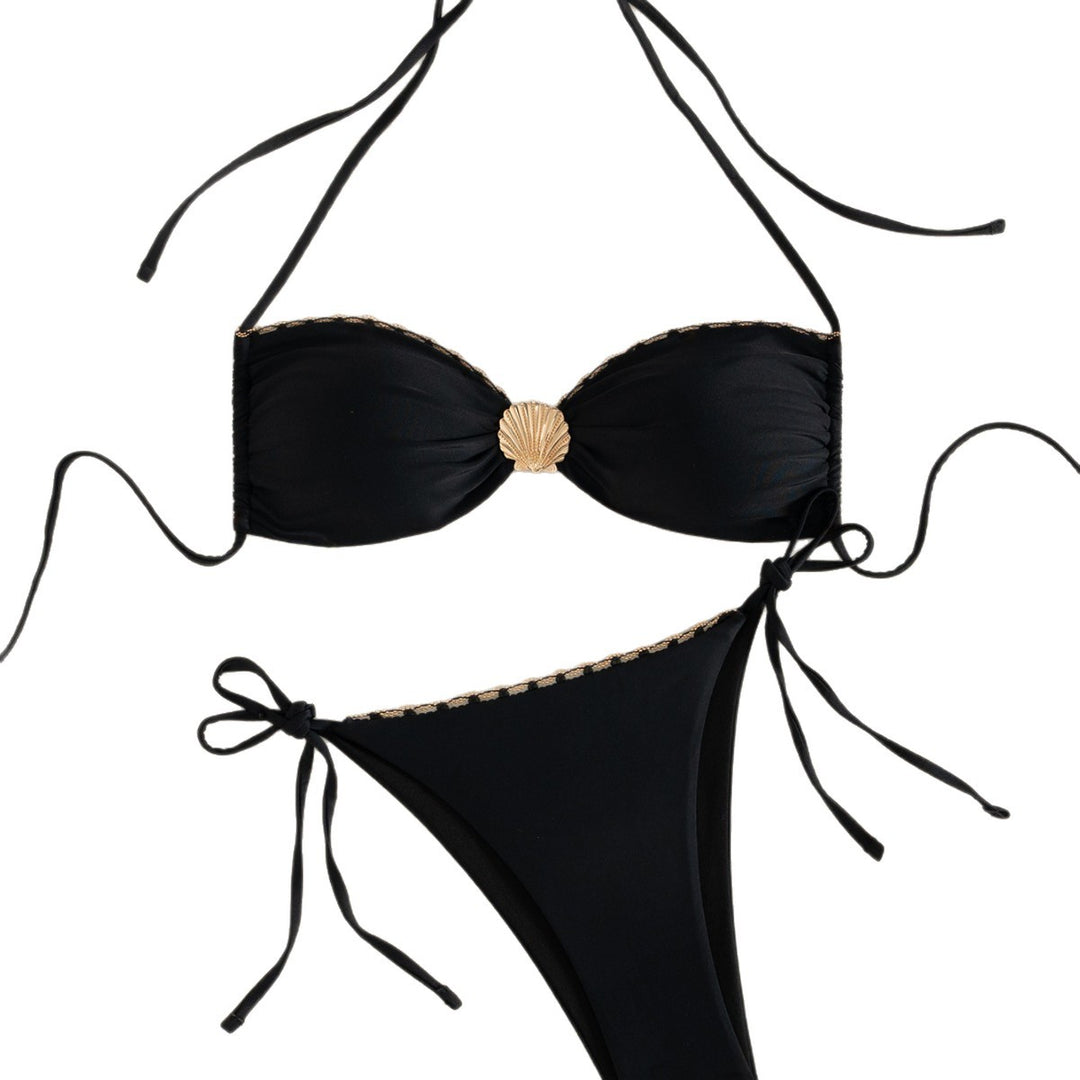 Damen Eleganter Bikini mit goldenen Akzenten Echo Archiv