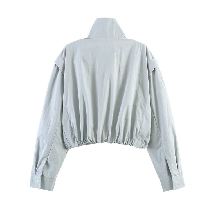 Damen Gekürzte Utility-Jacke mit hohem Stehkragen, weiten Raglanärmeln und verdeckter Frontblende Echo Archiv