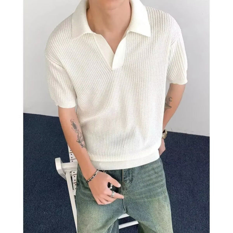 Herren Elegantes Poloshirt mit strukturiertem Design Echo Archiv