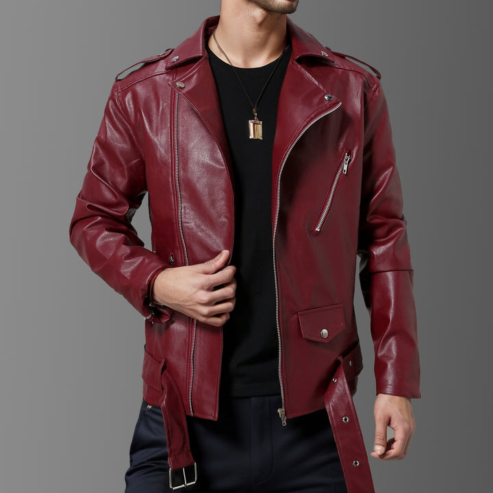 Herren stilvolle Bikerjacke aus hochwertigem Echtleder Echoarchiv