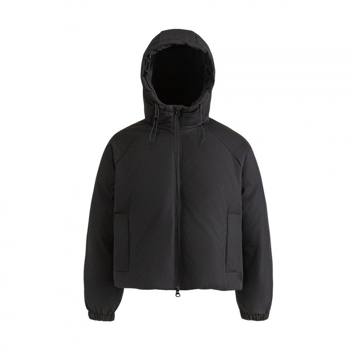 Damen Leichte Boxy-Steppkapuzenjacke mit Kordelzug, verdecktem Reißverschluss und elastischen Bündchen Echo Archiv