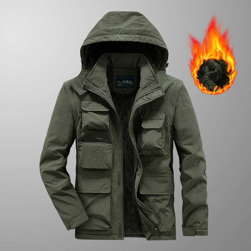 Herren Multifunktionaler Fieldparka mit Teddyfleece Innenfutter und Kapuze Echo Archiv